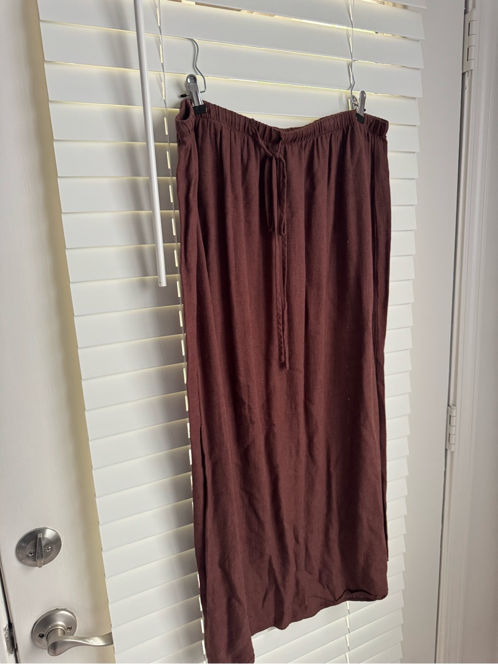 Brown Maxi Drawstring Skirt - Unbranded